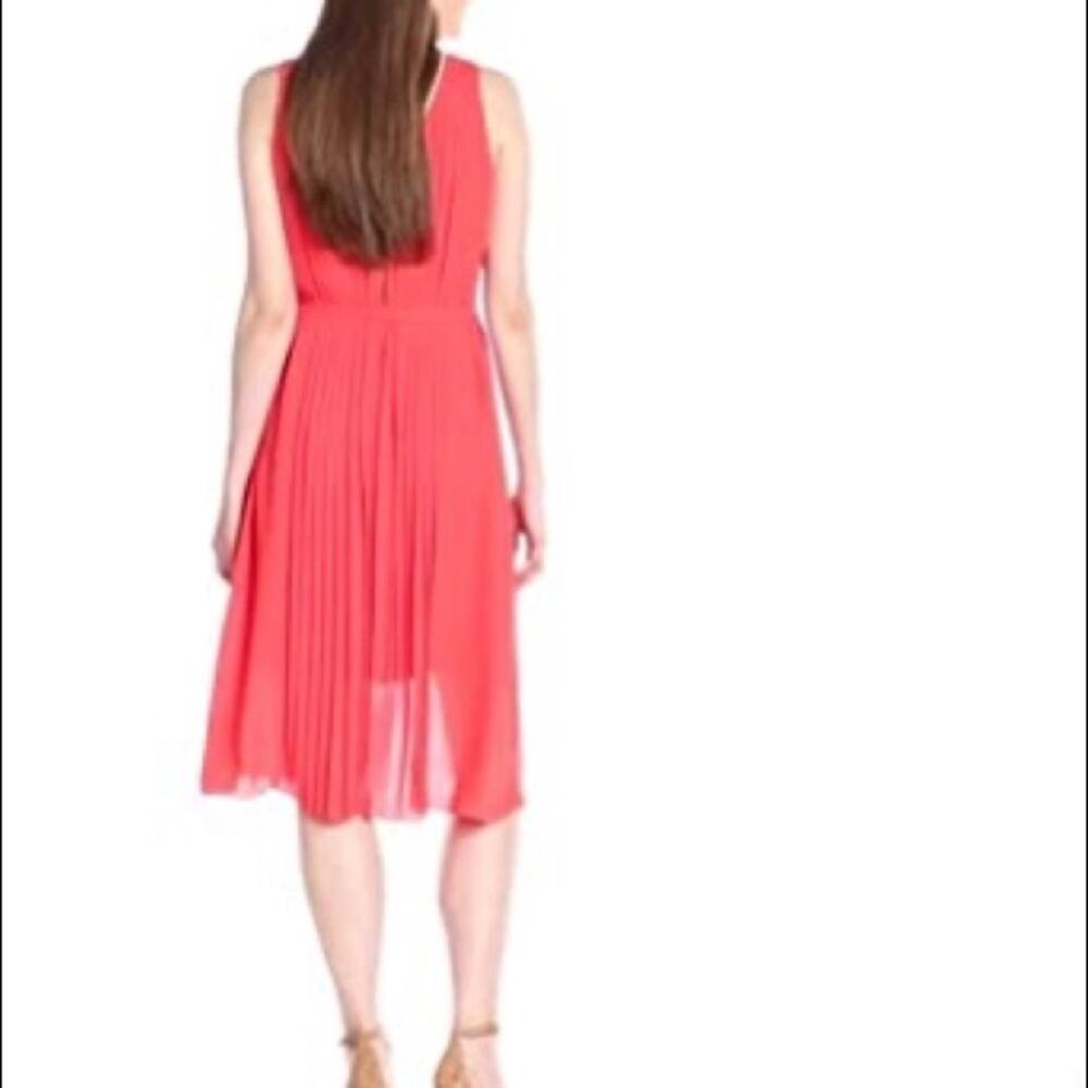 NEW NWT RACHEL ROY May Poppy Red Pleated Sleeveless Tank High-Low Midi Dress 2